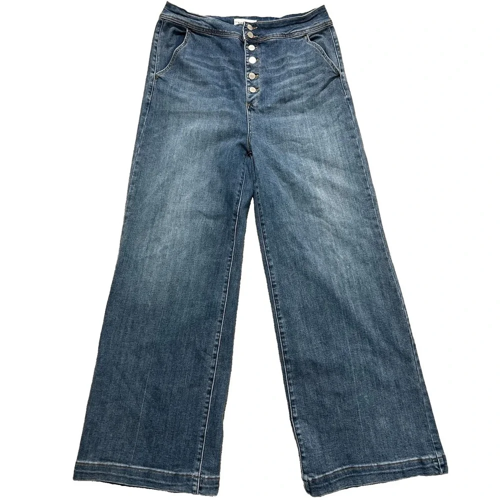 Risen Women's 2XL Button Fly Blue Denim Jeans